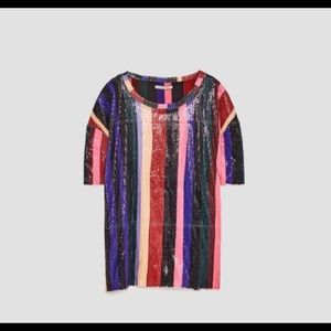 ZARA Sequinned t-shirt